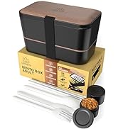 Umami Bento Lunch Box, Couverts & 2 Pots à Sauce Inclus, Boîte Bento, Lunchbox Micro-Ondable, Boî...