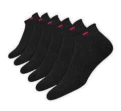 Men's Sports Socks Cotton Cushioned Ankle Socks for Running, Gym, Training, Pack of 6