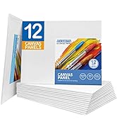 FIXSMITH-Painting-Canvas-Panels,8x10 Inch Canvas Board Super Value 12 Pack Canvases,100% Cotton,P...