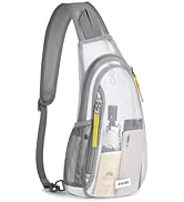 G4Free Clear Sling Bag, Stadium Approved Crossbody Clear Mesh Backpack, Transparent Lightweight C...