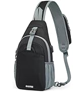 G4Free Sling Bag RFID Crossbody Sling Backpack with USB Charging Port, Travel Hiking Daypack Shou...