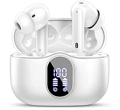 Bluetooth Headphones, Wireless Bluetooth 5.3 In-Ear Headphones with 4 Microphones, Wireless Headphones ENC Noise Reduction …