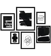 ArtbyHannah Gallery Wall Frames Picture Frame Set of 6 Black and White Wall Art Decor, Multi-Size...