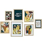 ArtbyHannah Gallery Wall Art Set of 7, Frame Sets for Wall Collage, Colorful Botanical Wall Decor...