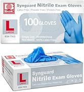 Supmedic Basic Medical Nitrile Exam Gloves, Powder-Free Non-Sterile Food-Safe Cleaning Disposable...