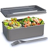 Umami Lunch Box - Bento Lunch Box en Acier Inoxydable, Fourchette Incluse, Passe au Micro-ondes e...