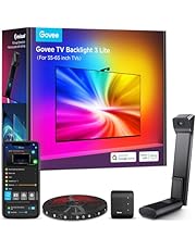 Govee TV Backlight 3 Lite with Fish-Eye Correction Function Sync to 55-65 Inch TVs, 3.6M RGBICW Wi-Fi TV LED Backlight with Camera, 4 Colors in 1 Lamp Bead, Voice and APP Control, Adapter