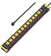 CRST Heavy Duty Power Strip Surge Protector with Individual Switches, 12 Outlets Power Strips wit...