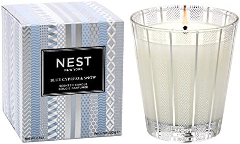 NEST Fragrances Blue Cypress & Snow Scented Classic Candle, 8 Ounce