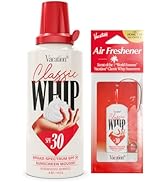 Vacation Classic Whip SPF 30 Sunscreen + Air Freshener Bundle, Whipped Sunscreen Mousse SPF 30, M...