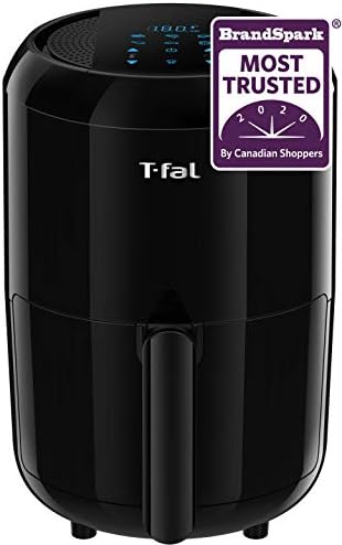 T-Fal EY301850 Easy Fry Compact Duo Precision 1.69Qt/1.6L Air Fryer, Fry, Grill, Roast, Bake, Black