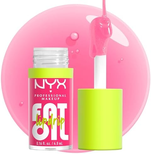 NYX PROFESSIONAL MAKEUP Fat Oil Lip Drip, Moisturizing, Shiny and Vegan Tinted Lip Gloss - Missed Call (Sheer Pink)