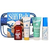 Vacation Sun Belt Sampler Bag, Includes Mini Baby Oil SPF 30 (1 fl oz), Super Spritz SPF 50 Face ...