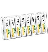 EBL Pack of 8 AA Batteries 2800mAh High Capacity Precharged Ni-MH AA Rechargeable Batteries