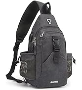G4Free Canvas Sling Bag Crossbody Backpack with USB Charging Port & RFID Blocking, Hiking Daypack...
