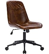 Duhome Modern PU Leather Office Chair Desk Chair Swivel Computer Chair Yellowish-Brown