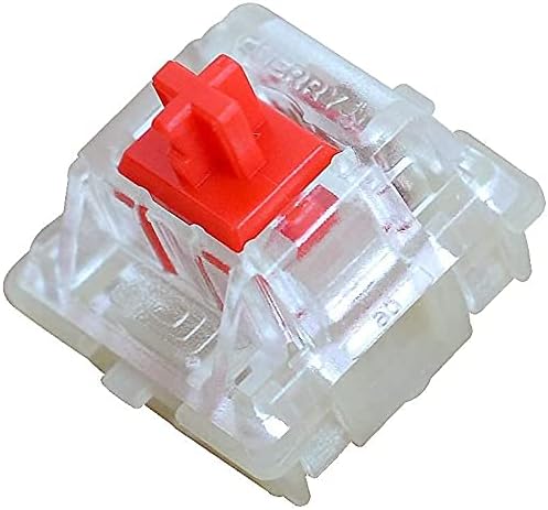 Granvela Distributing Pack of 10 Cherry MX Silent RGB Red Switches - Plate Mounted 45g Force Linear Clear-Housing Switches for Mechanical Keyboard