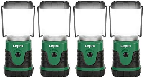 Lepro LED Camping Lantern, Mini Camping Lantern, 350LM, 4 Light Modes, 3 AA Battery Powered Lantern Flashlight for Home, Garden, Hiking, Camping, Emergencies (4Packs)