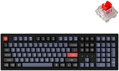 Keychron K10 Pro Wireless Custom Mechanical Keyboard, QMK/VIA Programmable Full-Size Bluetooth/Wired RGB Backlight with Hot-swappable Keychron K Pro Red Switch Compatible with Mac Windows Linux