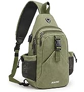 G4Free Sling Bag RFID Men Sling Backpack Chest Bag Crossbody Canvas Daypack for Women(Army Green)