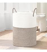 WOWBOX Cotton Rope Laundry Hamper, Large Laundry Basket, Durable Dirty Clothes Basket Laundry Bin...