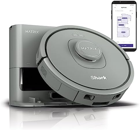 Shark RV2300SCA Matrix Self-Empty Robot Vacuum with No Spots Missed on Carpets and Hard Floors, Bagless 30-Day Capacity Base, Precision Home Mapping, Perfect for Pet Hair, Wi-Fi (Canadian Edition)