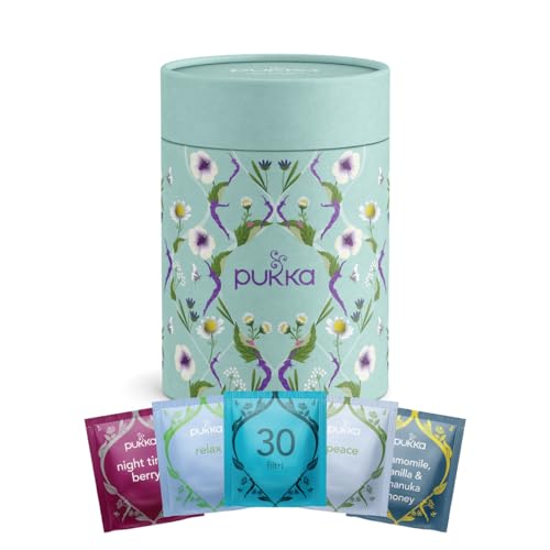 Pukka Tisane Calm Collection, Confezione Regalo Tisane Biologiche Pukka Rilassanti, 5 Gusti, Deliziose Erbe Biologiche, Per U