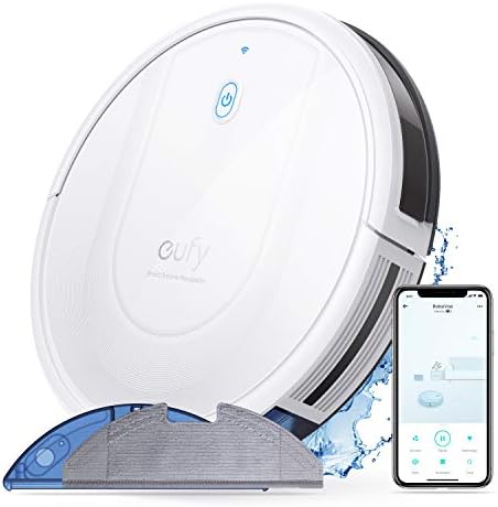 Anker Eufy (ユーフィ) RoboVac G10 Hybrid（ロボット掃除機） 予約タイマー 衝突防止 【スマート・ダイナミック・ナビゲーション / 2-in-1 吸引・水拭き両用/Wi-Fi対応/超薄型 / 2000Paの強力吸引 / 静音設計/自動充電/フローリング用】(ホワイト)