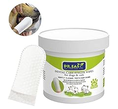 DR.EASY Breath Freshener Dental Finger Wipes 80ct for Dog & Cat, Help Wipe Away Plaque&Tartar, No Added Harsh Chemicals No …