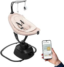 Babymoov Swoon Evolution Bluetooth Connected Smart Baby Swing / Rocker - Connected with mobile app - Music str