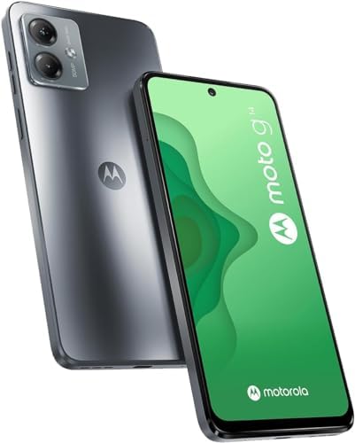 Motorola Moto G14 Dual SIM (2023) 4G LTE (4/128GB) 6.5"" IPS LDC Display | Android 13 | 50MP Rear Camera | 5000mAh Battery | International Model - (Steel Gray), XT2341-2
