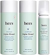 Hers Thick Fix Shampoo, Conditioner and Minoxidil Set - Hair Loss Treatment For Women - Includes ...