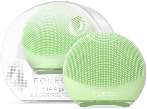 FOREO LUNA 4 go Face Cleansing Brush & Firming Face Massager | Premium Face Care | Enhances Absorption of Facial Skin Care Products | Simple Skin Care Tools | For All Skin Types, Pistachio