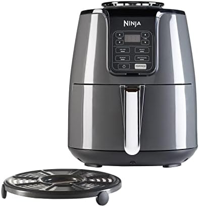 Ninja Air Fryer, 3.8L, 4-in-1, Uses No Oil, Air Fry, Roast, Reheat, Dehydrate, Non-Stick, Dishwasher Safe Basket, Cooks 2-4 Portions, Digital, Grey & Black, AF100UK