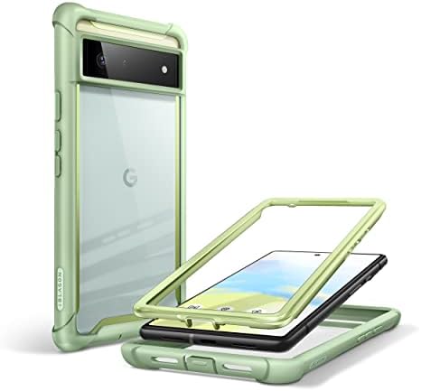 i-Blason Ares Series Designed for Google Pixel 6 Case (2021), Dual Layer Rugged Clear Bumper Case without Built-in Screen Protector (MintGreen)