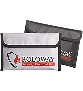 ROLOWAY Small Fireproof Bag (5 x 8 inches), Non-itchy Fireproof Money Bag, Fireproof Wallet Bag, ...