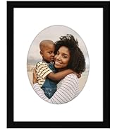 Americanflat 11x14 Picture Frame in Black - Use as 8x10 Picture Frame with Oval Mat or 11x14 Fram...