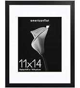 Americanflat 11x14 Picture Frame in Black - Use as 8x10 Picture Frame with Mat or 11x14 Frame Wit...