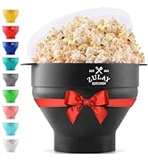 Zulay Kitchen Large Microwave Popcorn Maker - BPA-Free Silicone Popcorn Popper - Microwave Collap...