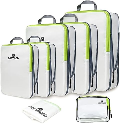 BGTYAED Luggage Packing Cubes 7 Set Travel Packing Organizers for Suitcases, Compression Bags, Carry-Ons Small Clear Cube Organizers