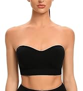 ANGOOL Damen Bandeau Trägerloser BH ohne Bügel Gepolsterter Bralette BH Nahtlose Tube Top BH mit ...