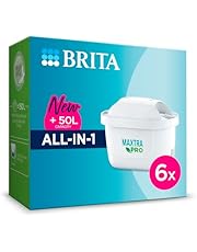 BRITA MAXTRA PRO All in One Water Filter Cartridge 6 Pack - Original BRITA Refill reducing impurities, Chlorine, PFAS, pesticides and limescale for tap Water with Better Taste