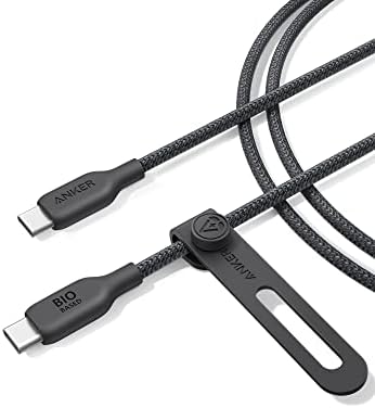 Anker USB C to C Charger Cable (240W, 6ft), Bio-Braided for iPhone 15/15 Plus/ 15 Pro/ 15 Pro Max, MacBook Pro 2020, iPad Pro 2020, iPad Air 4, Samsung Galaxy S23 (Phantom Black)
