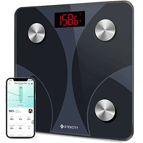 Etekcity Scale for Body Weight and Fat Percentage, Smart Digital LED Bathroom BMI Measurement, Accurate Bluetooth Weighing Ma