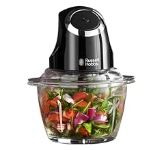 Russell Hobbs RHMFP5BLK, Desire Mini Chopper, Stainless Steel S Blade, One touch Operation, 1L Dishwasher Safe Glass Bowl, …