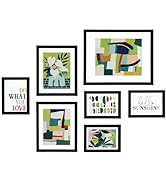 ArtbyHannah Gallery Wall Art Set of 7, Frame Sets for Wall Collage, Colorful Botanical Wall Decor...