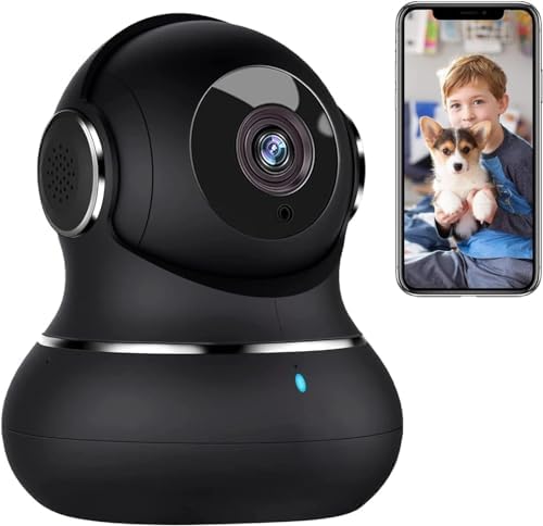 Little elf Camera, 2K Pet Camera with 360° Motion Tracking, IR Night Vision, 2-Way Audio, [2023 New] Indoor Security Camera, WiFi Camera for Pet/Baby Monitor, Home Wireless Camera Work with Alexa
