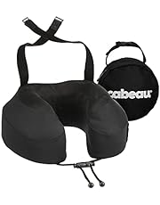 Cabeau Evolution S3 Travel Pillow - Straps to Airplane Seat - Ensures Your Head Won&#39;t Fall Forward - Relax with Plush Memory Foam - Quick-Dry Fabric Keeps You Cool and Dry Jet Black