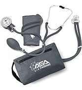 ASA TECHMED Dual Head Sprague Stethoscope and Sphygmomanometer Manual Blood Pressure Cuff Set wit...