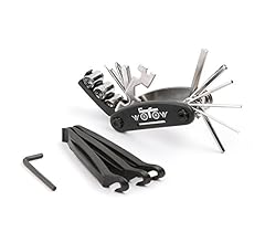 WOTOW 16 in 1 14 in 1 Multi-Function Bike Bicycle Repair Tool Kit Allen Wrench With Tire Pry Bars Rods (Black 16 in 1 tool)